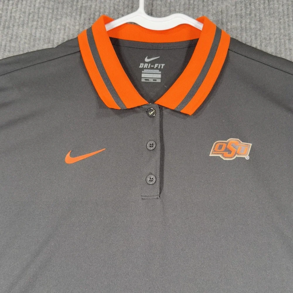 Oklahoma State Cowboys Nike Dri Fit Polo‎ Shirt Womens 2XL Black NCAA Football